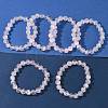Natural Rose Quarts Round Beads Stretch Bracelets for Women BJEW-Q056-01A-3