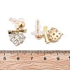 Brass Clear Cubic Zirconia Stud Earrings EJEW-D301-06G-04-5