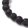Round Natural Lava Rock Beads Stretch Bracelets for Women BJEW-JB11401-5