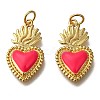 Golden Tone Brass Enamel Pendants X-KK-K750-01G-B-1