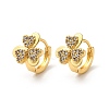 Clover Brass Hoop Earrings EJEW-S256-05G-4