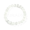 Dyed Natural Selenite Round Beaded Stretch Bracelets for Women G-U005-02J-4