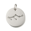 Anti-Tarnish 304 Stainless Steel Pendants STAS-M074-02A-P-1