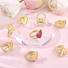 8Pcs 304 Stainless Steel Open Cuff Ring Findings STAS-BBC0010-11A-4