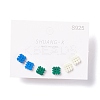 (Jewelry Parties Factory Sale)Square with Tartan Alloy Stud Earrings Set for Women EJEW-D278-03S-02-1