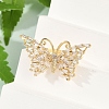 Butterfly Brass Micro Pave Colorful Cubic Zirconia Finger Rings for Women RJEW-G343-30G-02-3