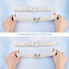 2Pcs 2 Style ABS Plastic Pearl Braided Stretch Chain Belts with Alloy Oval Clasp AJEW-CP0001-66-4
