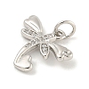 Rack Plating Brass Micro Pave Clear Cubic Zirconia Pendants KK-B093-10B-P-2
