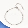 201 Stainless Steel Rectangle Link Chains Chain Bracelets for Women BJEW-G767-01C-P-3