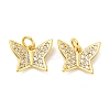 Rack Plating Brass Micro Pave Clear Cubic Zirconia Pendants KK-B093-13C-G-1
