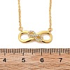 925 Sterling Silver Micro Pave Clear Micro Pave Cubic Zirconia Double Infinity Pendant Necklaces for Women NJEW-D315-03G-6