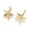 Brass Micro Pave Cubic Zirconia Pendants ZIRC-G150-05G-1