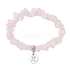 Natural Rose Quartz Chip Beaded Stretch Bracelets BJEW-JB11133-05-1