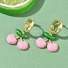 Brass & Enamel Hoop Dangle Earrings for Women EJEW-A167-20G-01-1