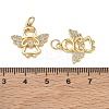 Brass Micro Pave Clear Cubic Zirconia Pendants CU-CBA9AFC-01G-14-3
