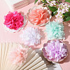 16Pcs 16 Colors Polyester Flower DIY-CA0007-20-4