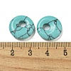 Synthetic Turquoise Donut/Pi Disc Charms G-G142-02O-3