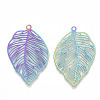 Ion Plating(IP) 201 Stainless Steel Filigree Pendants STAS-R102-34-2