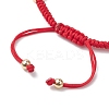 Fortune Cat Handmade Porcelain & Natural Carnelian & Acrylic Braided Bead Bracelets BJEW-JB10504-4