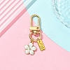 Alloy Enamel Flower Pendant Decorations HJEW-YW00002-6