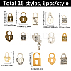 90Pcs 15 Styles Tibetan Style Alloy Pendants TIBEP-SC0003-38-2