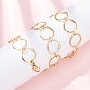 304 Stainless Steel 14MM Ring Link Chain Necklaces NJEW-P343-01D-G-1