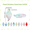 100Pcs 10 Colors Handmade Lampwork Gold Foil Frosted Pendants LAMP-GA0001-15-2