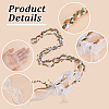 Polyester Wedding Lasso Chain & Flower Organza Bride Main Wedding Veil Headdress Sets HJEW-OC00101-3