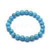 Synthetic Turquoise Jasper Bead Stretch Bracelets X-BJEW-K212-B-022-1