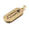 Oval with 12 Constellation 304 Stainless Steel Rhinestone Pendants STAS-M119-08B-G-3