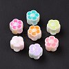UV Plating Rainbow Iridescent Acrylic European Beads X-SACR-E009-40-2