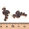 Printed Light Gold Tone Alloy Pendants ENAM-N056-210C-3