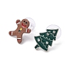 4Pcs Christmas Theme Alloy Enamel Stud Earrings EJEW-B068-02KCGG-01-3