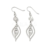 304 Stainless Steel Leaf Dangle Earrings EJEW-Z129-13P-4
