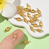 SHEGRACE Brass Pave Cubic Zirconia Oval Connector Charms XGRQ2O670-439C-G-5