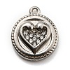 316 Surgical Stainless Steel with Rhinestone Pendants STAS-G310-01P-1