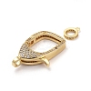 Brass Micro Pave Cubic Zirconia Lobster Claw Clasps LS-ZIRC-F110-02D-G-2