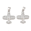 Brass Micro Pave Clear Cubic Zirconia Pendants KK-G549-18C-P-1