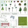 8 Style Plastic Tree & Grass & Fences & Street Lamp & Bench Model AJEW-CA0001-63-2