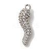 Rack Plating Brass Micro Pave Cubic Zirconia Pendant X-KK-A229-03B-P-1