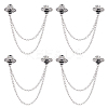 4Pcs Bee Zinc Alloy Rhinestone Fringed Brooches JEWB-FH0002-33P-1