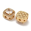 Brass Micro Pave Cubic Zirconia Beads KK-U037-01G-02-2