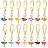 14Pcs 14 Colors Ballerina Girl Alloy Rhinestone & Resin Cup Charms HJEW-YW00079-1
