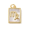Brass Pave Natural White Shell Pendants KK-S522-09G-D-1
