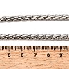 4.5MM 304 Stainless Steel Wheat Chain Necklaces for Women NJEW-B134-05A-P-5