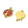 304 Stainless Steel Dark Red Enamel Fruit Connector Charms STAS-D369-03G-2