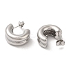 Non-Tarnish 304 Stainless Steel Round Stud Earrings EJEW-Z022-28P-2