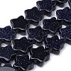 Synthetic Blue Goldstone Beads Strands G-R451-08B-1