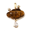 Natural Tiger Eye Carved Pendants GG-CBA5963-03F-1