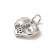 Valentine's Day Rack Plating Brass Clear Cubic Zirconia Pendants KK-Z056-12P-2